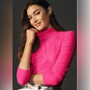 By Anthropologie Sheer Lace Turtleneck